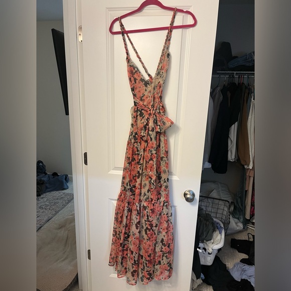 Astr The Label Eartha Floral Women Medium Maxi Dress Backless Twisted Straps - Picture 3 of 5